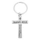 thumbnail image 2 of BRIGHTFUFU Llavero con cruz de acero inoxidable, colgante grabado, regalo para amigos, elegante llavero cristiano para bolso, cartera o llaves de coche., 2 of 8