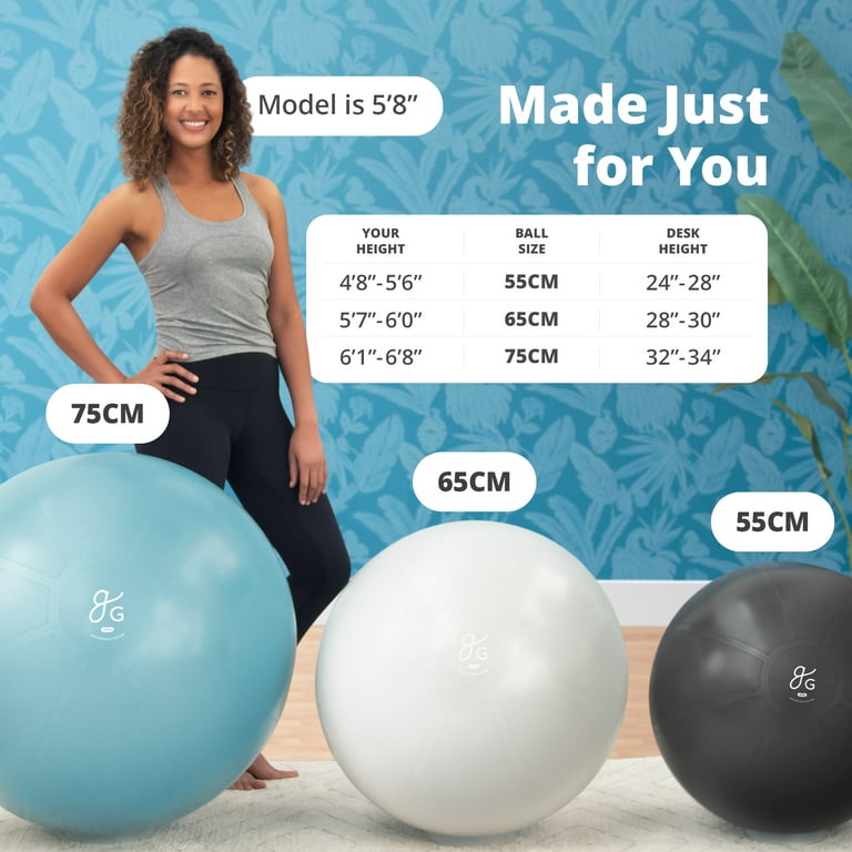 Greater Goods 75cm Yoga Ball for Exercise Pregnancy Stability Deep