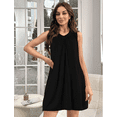 thumbnail image 7 of Sunm Boutique Women Cotton Nightgowns Sleepwear Sleeveless V-neck Sleepshirt Sleep Dress with Side Pockets S-XXL, 7 of 7
