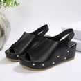 thumbnail image 6 of ShiShine Women's Platform Wedge Sandals Comfortable Peep-Toe Cork Casual Dressy Summer Lightweight Shoes For All Day Wear, 6 of 9
