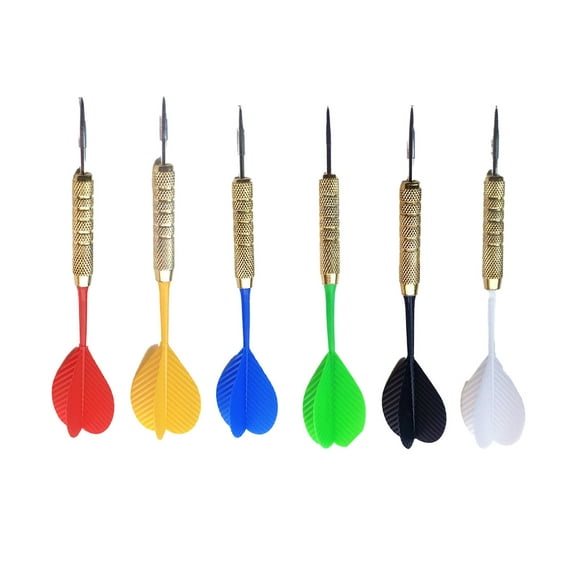 BESTSKY 6Pcs Darts Eco-Friendly Steel Tip Darts,Non-Deforming Darts Metal Tip Set,Multicolor