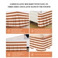 thumbnail image 6 of Orange Stripes Wrap Around Bed Skirts for California King Bed 18" Drop,Bed Skirt with Adjustable Elastic Belt Dust Ruffle Bed Valance for Bedroom Hotel Simple Orange White Texture Bed Frame Cover, 6 of 7