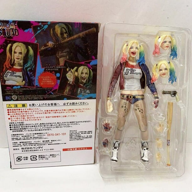 SHFiguarts figura de accion coleccionable Harley Quinn 3 cabezas DC juguetes Sexy adorno de estante de muneca coleccionablecon caja zhangmengya unisex Bodega Aurrera en linea