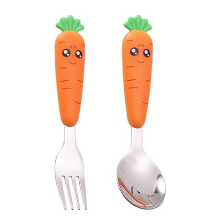 

HOMEMAXS 1 Set Toddler Utensils Baby Scraping Spoon Stainless Steel Fork Spoon Tableware