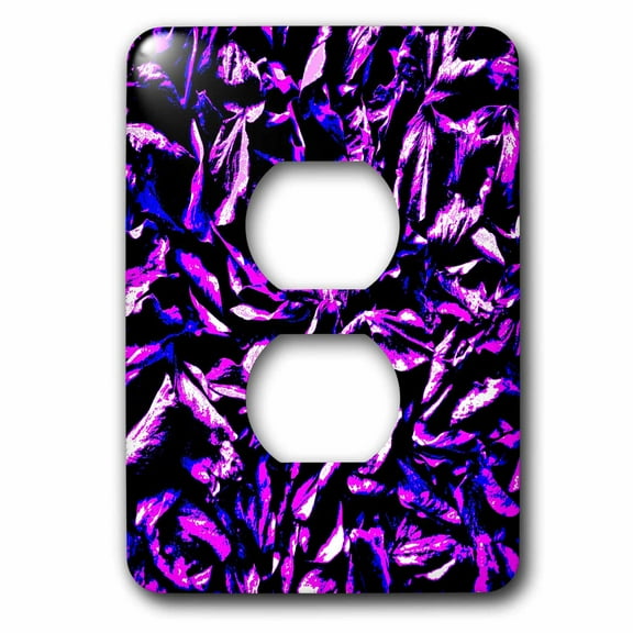 3dRose, Blue Purple Black Petals, 2 plug outlet cover