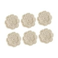 thumbnail image 3 of Elodie 6x Dessous de Verre en Coton Crochet Tapis de Table Ronde pour Maison Anniversaire Balcon Blanc, 3 of 8