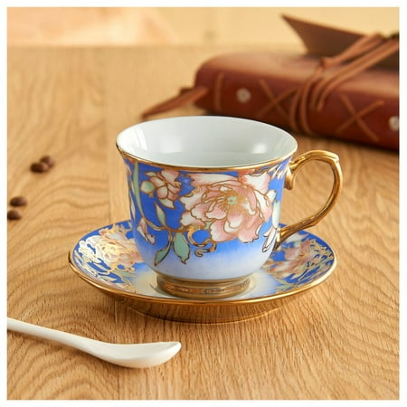 

British Porcelain Coffee Cup and Saucer Set Classic Ceramic Afternoon Tea Cup Espresso Cup Milk Cup Hotel Home Drinking Porcelain