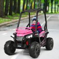 thumbnail image 3 of Gymax 12V Batter Powered Kids Ride on Car UTV Truck w/ Remote Control Music MP3 Pink, 3 of 10