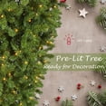 thumbnail image 3 of GOTGELIF® 7.5ft Pre-Lit upside-down Christmas Tree,Hinged Artificial Christmas Pine Tree,Green Christmas Tree with 1450 Branch Tips,550 Bulbs, One Lighting Modes:Warm Lights,Foldable Metal Base, 3 of 6