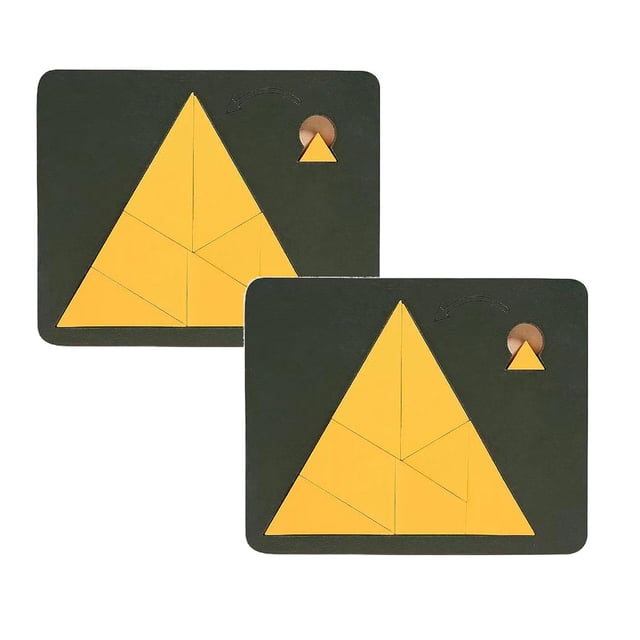 Leojiow 2 Pcs Casse-Tête Triangulaire Résout le Casse-Tête en Bois Forme Irrégulière Carré Design Triangle Disparaissant Jeu de Casse-Tête Taille Unique