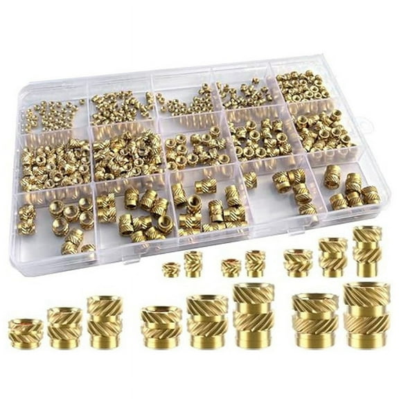 400Pcs Threaded Inserts,M2/M2.5/M3//M5/M6 Thread Knurled Nuts Assortment Kit,Heat Set Insert for Plastic 3D Printing