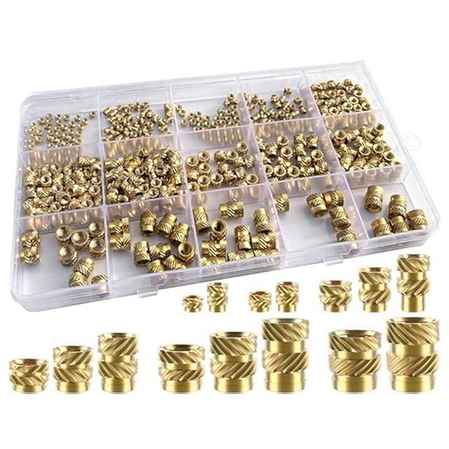 400Pcs Threaded Inserts,M2/M2.5/M3//M5/M6 Thread Knurled Nuts Assortment Kit,Heat Set Insert for Plastic 3D Printing
