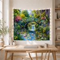 thumbnail image 5 of Garden Bridge Over a Flowering Lily Pond, Peaceful Cottagecore Style for Garden Lovers, Floral Wall Art, Mother's Day Gift, Tapestry Wall Hanging for Bedroom and Living Room, 5 of 7