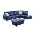 thumbnail image 7 of Ainehome Furniture Blue Leather Sectional Couch, Modern L-Shaped Sofa Set for Living Room, 7 of 7