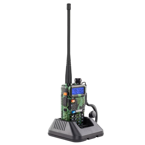 BF-UV5R 1.5" LCD 5W 128CH 136~174MHz / 400~520MHz VHF UHF Dual Band Camouflage Walkie Talkie Earphone Handheld Two Way Radio Walkie Talkie