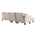 thumbnail image 6 of U-Shaped Sectional Sofa with Chaise lounge and Movable Ottoman, 108" W 5-Seater Corner Couch with Padded Cushions and 2 Pillows, Modular Sectional Sofa for Home Office Apartment, Beige, 6 of 9