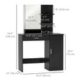 thumbnail image 3 of HOMCOM Vanity Table, Makeup Table with Mirror and Storage Shelves, 3 of 10