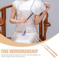thumbnail image 2 of Miangastore Light Brown Wooden Circular Fan Sticks for DIY Use Safe and Durable with Rounded Edges 2pcs, 2 of 9