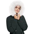 thumbnail image 2 of Winter Coats for Women Warm Fleece Long Back Jacket Thicken Parka with Hood Dark Green L, 2 of 7