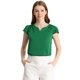 thumbnail image 1 of Camiseta Manga Tulipán Cuello En V Básico Para Mujer Verde oscuro M, 1 of 6