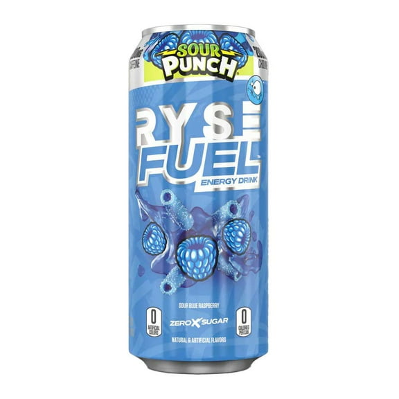 Ryse Fuel Zero Sugar Energy Drink - Sour Punch Blue Raspberry - 16 oz (Packaging May Vary)