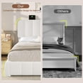thumbnail image 5 of Queen Size Bed Frame with Adjustable Headboard,Storage Drawers,Charging Station,Cloud Upholstered Platform Bed Frame,Soft Rounded Corners, No Box Spring Needed, Easy Assembly,White, 5 of 9