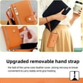thumbnail image 5 of For Moto G Play 4G 2024 Wallet Case, Crossbody Shoulder Strap Zipper Pocket Cards Holder Shockproof Premium PU Leather Portable Phone Case for Motorola G Play 4G 2024, Orange, 5 of 8