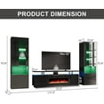 thumbnail image 2 of Amerlife Entertainment Center with Fireplace and Bookcases, 70" 2-Tier Fireplace TV Stand with 36" Fireplace,2x Modern High Gloss Bookshelves, Black, 2 of 6