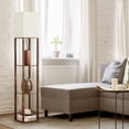 thumbnail image 5 of SUNMORY 63'' Floor Lamp with Shelves, LED Standing Lamp 1000 LUmens, Shelf Floor Lamp for Living room, Morden Lamp for Bedroom, Lamp with Storage Dustproof, UL Certified, Brown, 5 of 21