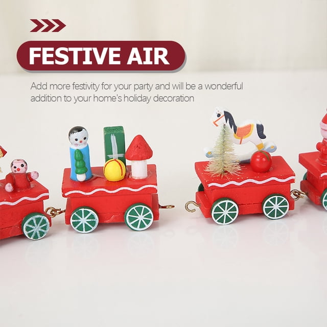 CTIRCHIU 2Pcs Xmas Train Set Model Train Set For Toddlers Christmas Party Adornment 15x3x1.6in