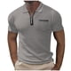 thumbnail image 1 of pstuiky Mangas cortas para hombre, Camiseta informal transpirable de poliéster de color sólido, cuello cubano grande, manga corta, solapa camisas casuales para hombre xxl, 1 of 5