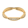 0.50 CT Round Cut Diamond Eternity Ring with Beaded Gold Details, 14K Yellow Gold, US 13.00