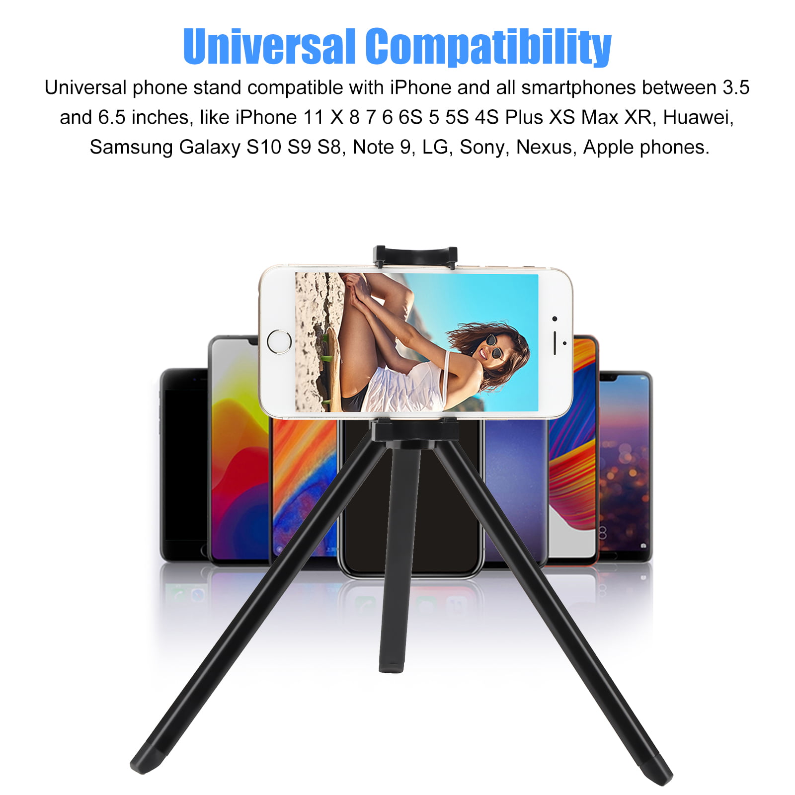 Cell Phone Tripod Mount Universal 360/°Rotation Phone Tripod Mount Adapter with Remote for iPhone 12//12pro// 12pro max//11 Pro Xs Max XR X 8 7 6 6s Plus Samsung Nexus Huawei xiaomi and More 4-7 Phone