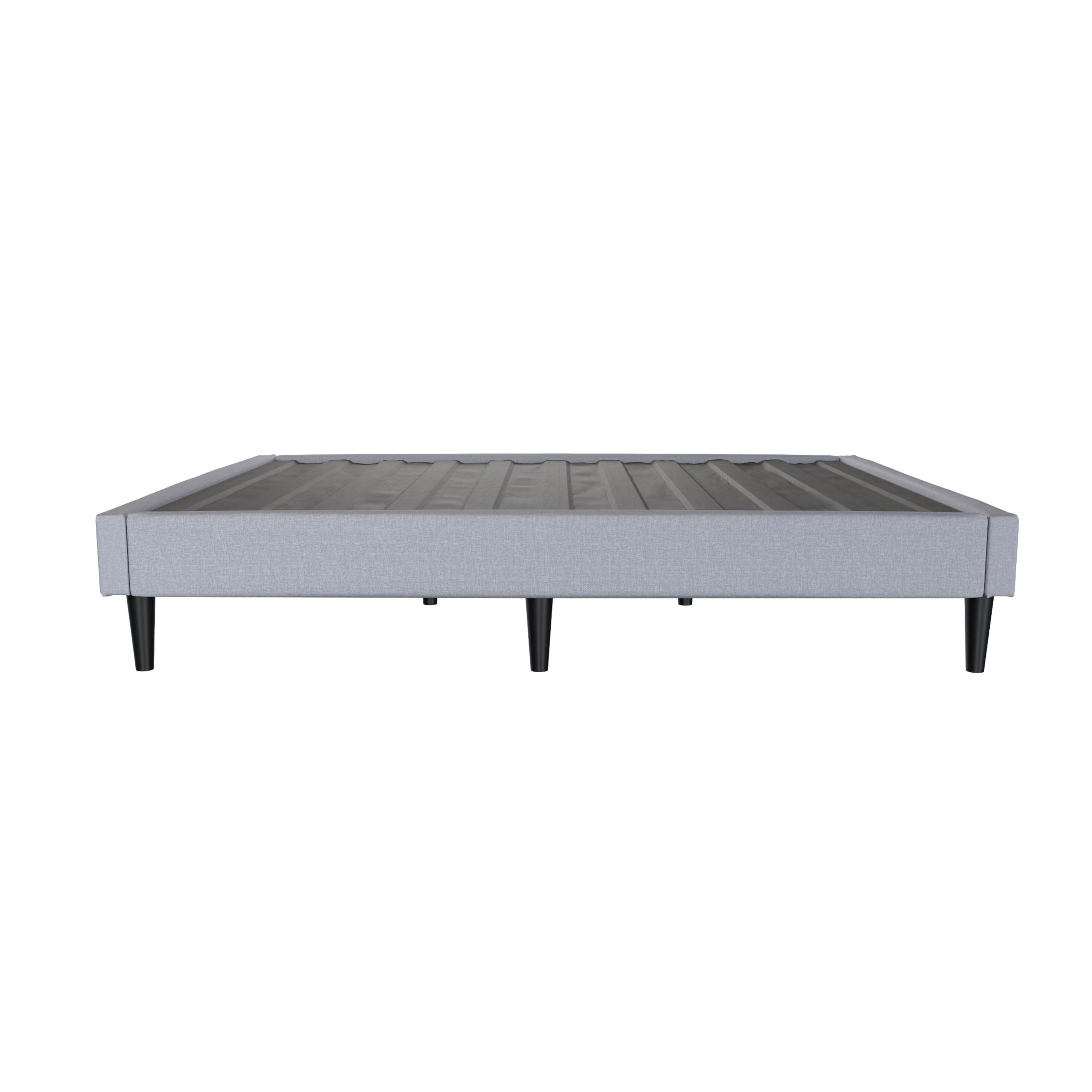Twin Contemporary Grey Upholstered Platform Bed