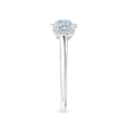 thumbnail image 2 of ANGARA Natural Round Aquamarine Three Stone Halo Ring with Diamonds in 14K White Gold for Women (Size-4mm) | March Birthstone, Birthday, Anniversary, Jewelry Gift for Women | Natural Aquamarine Ring, 2 of 7