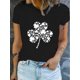thumbnail image 1 of Ladies' Clover Printed Fashion Printed T-shirt Tee For Adult, Men, Women, Teen, Teenager, Adolescent, Youth, 1 of 6