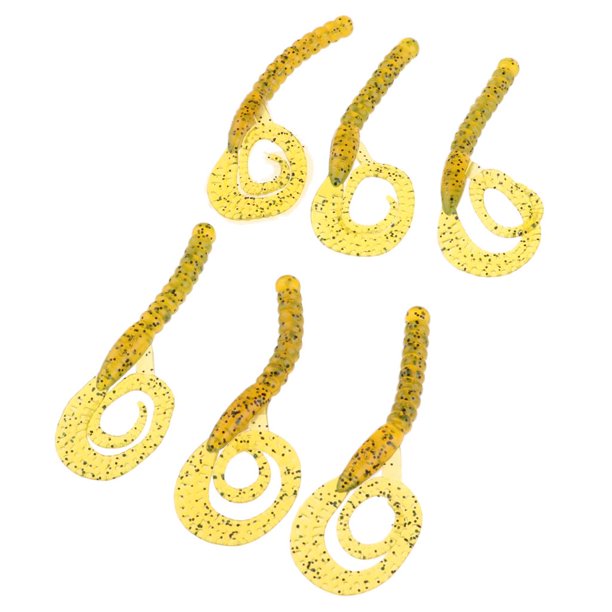 Señuelo de pesca suave Macarena 6 piezas 10,4 cm amarillo