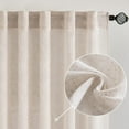 thumbnail image 3 of Natural White Linen Curtains 90 Inch Length for Bedroom Living Room, Thick Linen Textured Window Drapes Light Filtering Back Tab Farmhouse Cream Ivory 2 Panels Bundle Grommet Curtains 2 Panels, 3 of 5
