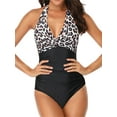 thumbnail image 2 of Blotona Women's 4th of July One Piece Swimwear Front Crossover Swimsuits Hollow Bathing Suits Monokinis Independence Day Swimsuit, 2 of 5