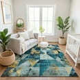 thumbnail image 7 of Addison Rugs Mayfield Premium Machine Washable Transitional Geometric Teal Rectangle Rug, 10' x 14', 7 of 7