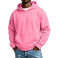 thumbnail image 2 of Trgacdwlo Mens Fleece Hoodies Fall Winter Fuzzy Hoodie Sweatshirts for Men Plain Long Sleeve Flannel Mens Pullover with Pocket Pink XXXL, 2 of 5