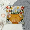 thumbnail image 2 of GOSMITH  Farmhouse Floral Blossom Tufted Throw Pillow Cover Spring Colorful Flower Vase Leaves Pillowcase Soft Square Cushion Case Yellow, 2 of 5