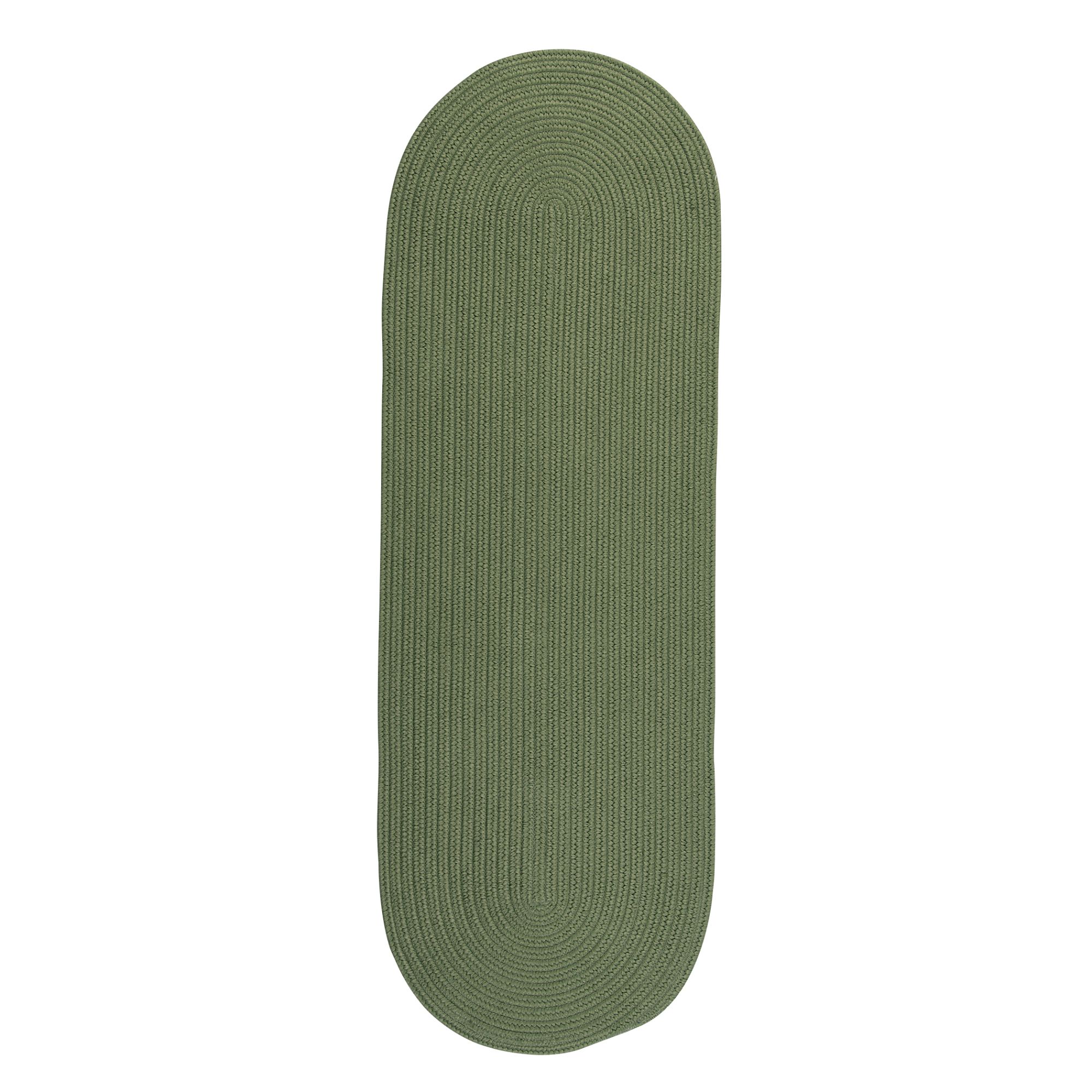 2' x 5' Moss Green All Purpose Handcrafted Reversible Oval Outdoor Area