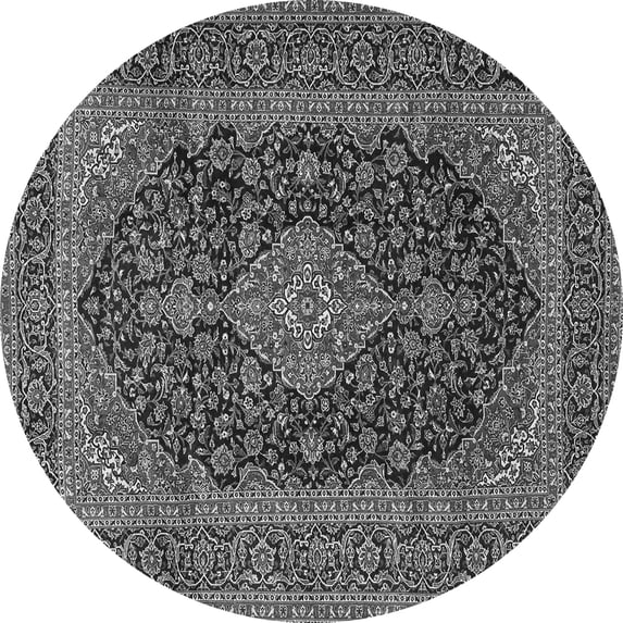 Ahgly Company Indoor Round Medallion Gray Traditional Area Rugs, 5' Round