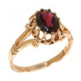 thumbnail image 1 of LBG British Made 18k Rose Gold Natural Garnet Womens Anniversary Ring - 33 size options - Size 6, 1 of 7