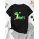 thumbnail image 2 of Women'S Casual Crew Neck T-Shirt with Cute Heart Snakes Print, Fashionable Short Sleeve Top, Polyester 95% Spandex 5%, Medium Stretch, All Season Comfort Fit, Animal Pattern Summer Tee, 2 of 6