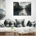 thumbnail image 3 of Designart Mountain River with Fog and Rain - Modern Seascape Throw Pillow - 16x16, 3 of 4