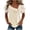 Khaki, variant on Women's Stylish Gingham Check V-Neck Tee Short Sleeve Loose Fit Casual Blouse Perfect for All Occasions Spring Summer Daily Activities