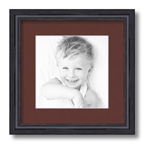ArtToFrames 12x12 Matted Picture Frame with 8x8 Single Mat Photo Opening Framed in 1.25 Black Stain on Solid Red Oak and 2 Maroon Mat (FWM-4083-12x12)