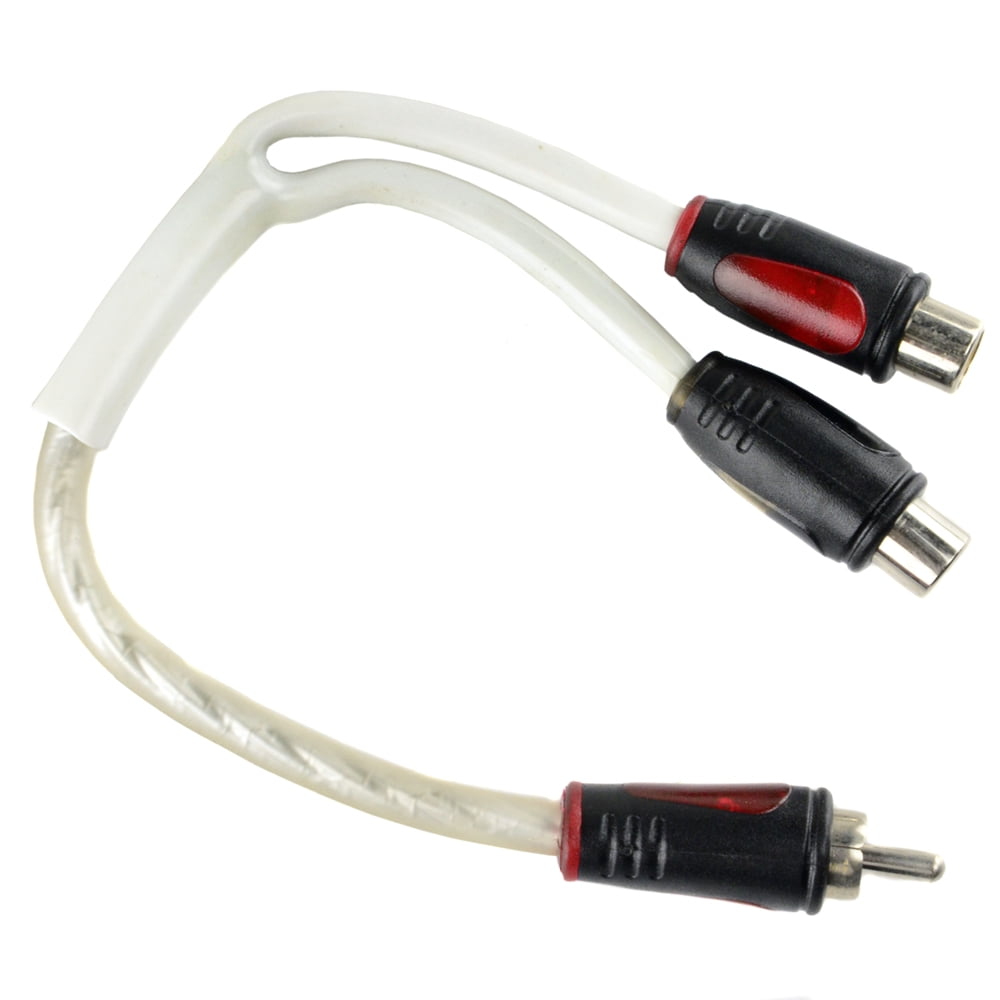 1 Male to 2 Female RCA Splitter Triple Shield Interconnect Car Home